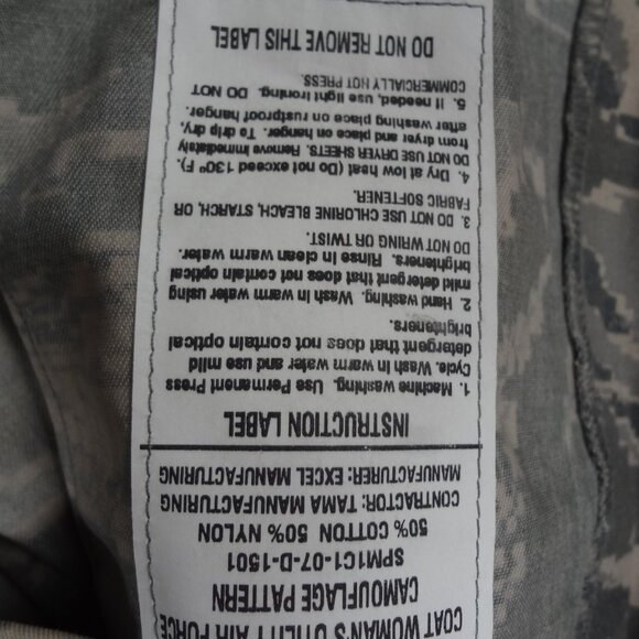 US AIR FORCE CAMOFLAGE UNIFORM WOMENS 6R JACKET CAMO TACTICAL FATIGUES L249 - Picture 8 of 8
